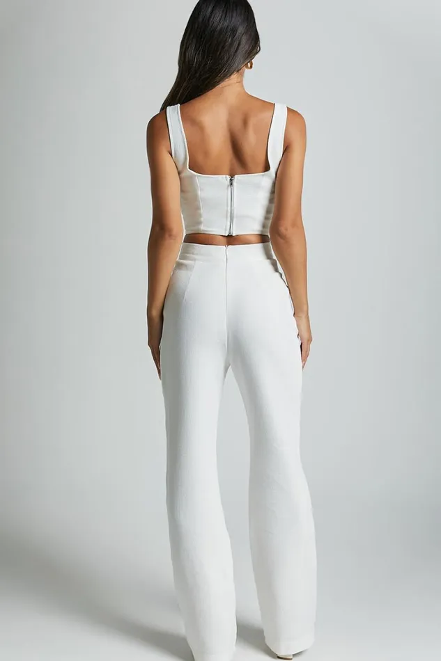 Nico Pants 8211 High Waist Front Pleated Pants In Ivory Women Showpo Pants