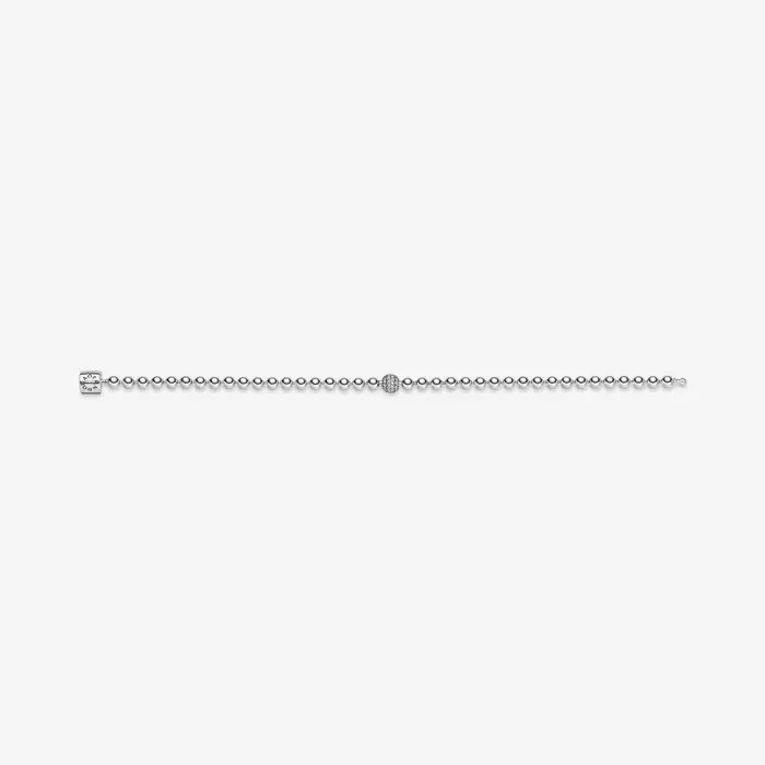 Noncharm Bracelets Women Pandora Beads and Pav Bracelet Sterling Silver