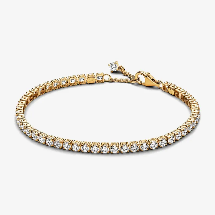 Noncharm Bracelets Women Pandora Sparkling Tennis Bracelet Gold Plated