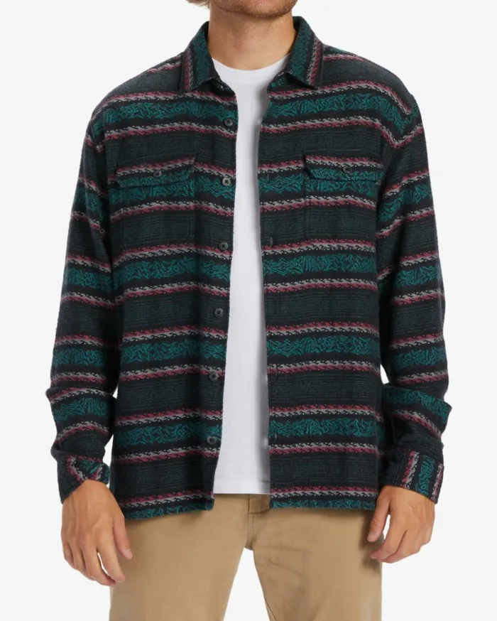 Offshore Jacquard Flannel Long Sleeve Shirt Phantom Men Billabong Shirts