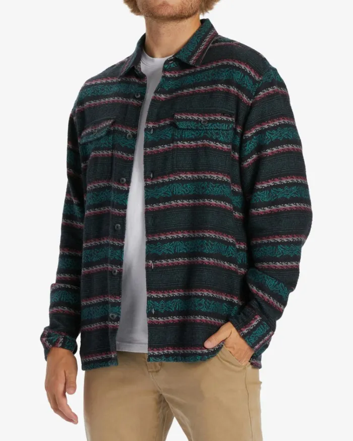 Offshore Jacquard Flannel Long Sleeve Shirt Phantom Men Billabong Shirts