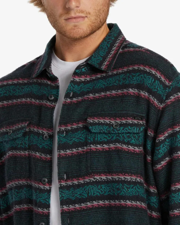 Offshore Jacquard Flannel Long Sleeve Shirt Phantom Men Billabong Shirts