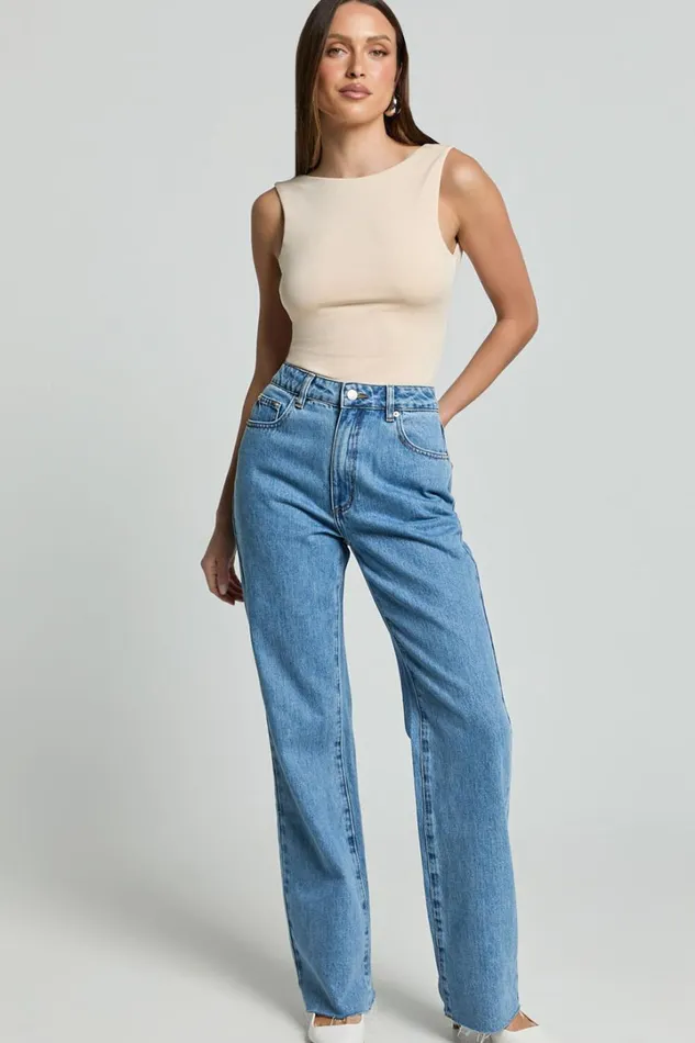 Ollie Bodysuit 8211 Boat Neck Low Back Bodysuit In Stone Women Showpo Tops