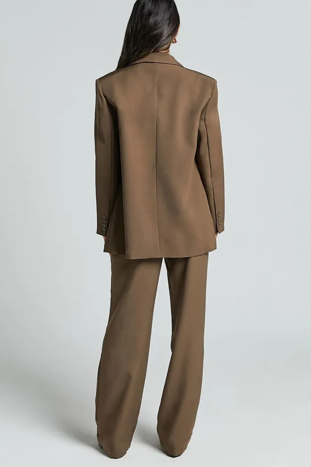 Ophelia Blazer 8211 Double Breasted Blazer In Dark Olive Women Showpo Blazers