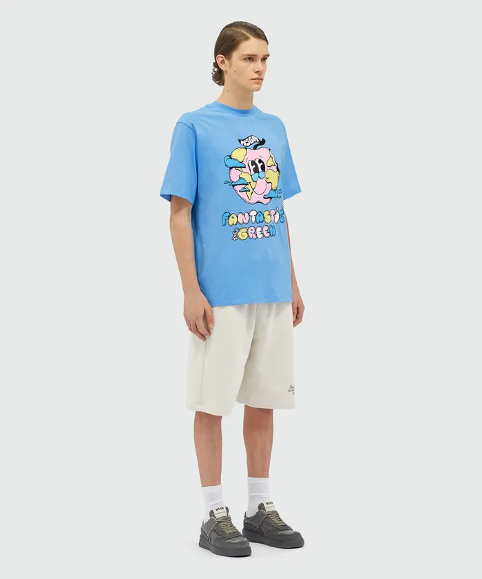 Organic Cotton 034Fantastic Green Burro Studio034 Light Blue TShirt WomenMen MSGM Tshirts