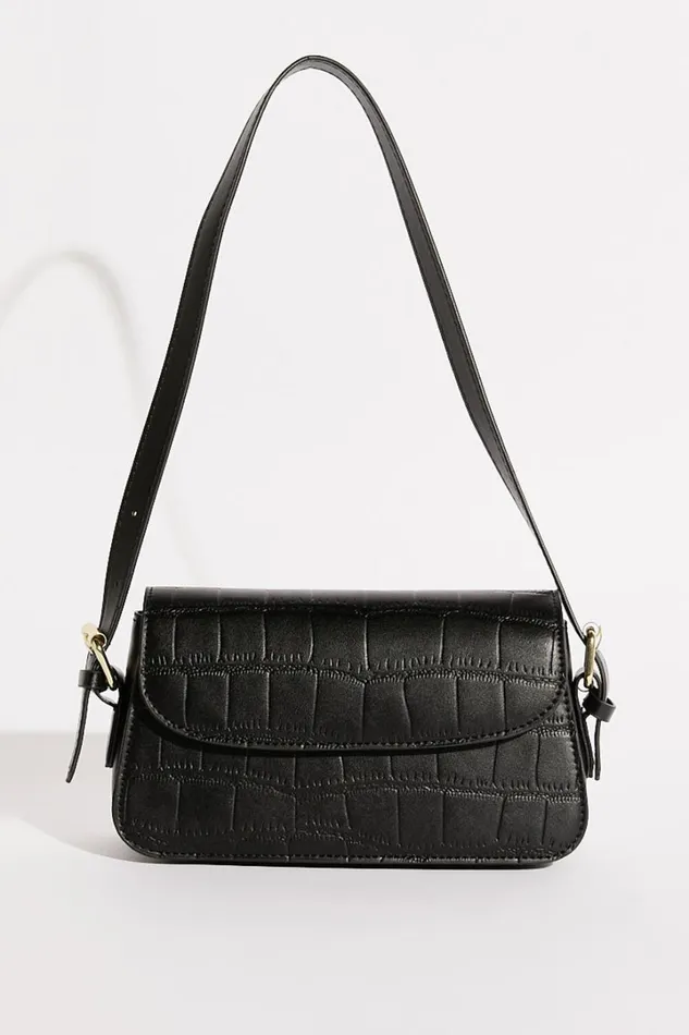 Orlando Bag 8211 Croc Adjustable Cross Body Bag In Black Women Showpo Bags