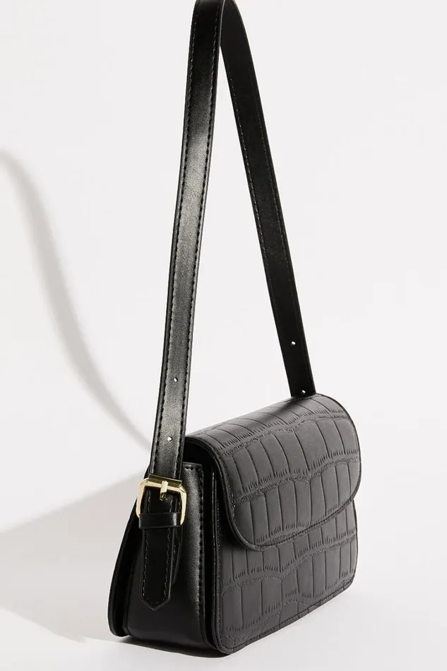 Orlando Bag 8211 Croc Adjustable Cross Body Bag In Black Women Showpo Bags