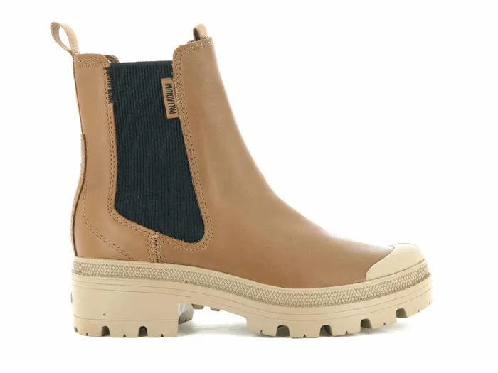 Palladium Pallabase Chelsea Leather Dear Brown Women Boots