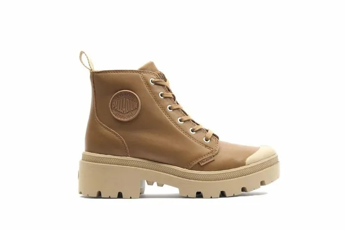 Palladium Pallabase Leather Dear Brown Women Boots