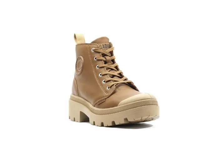 Palladium Pallabase Leather Dear Brown Women Boots