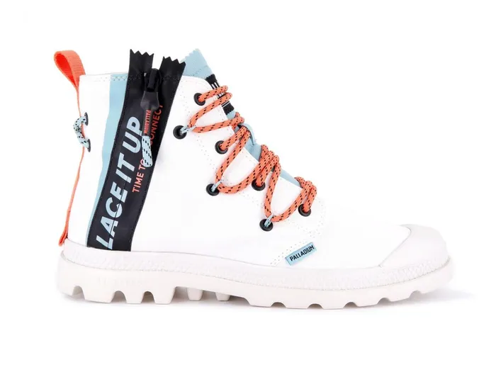 Palladium Pampa Lite Lace It Star White Women Boots