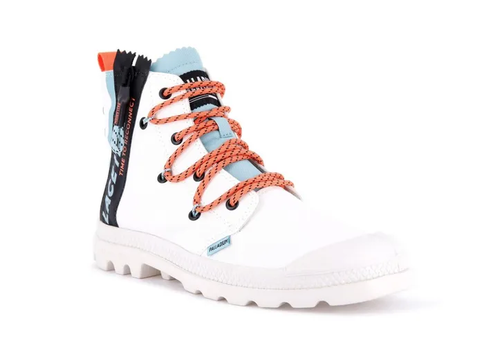 Palladium Pampa Lite Lace It Star White Women Boots