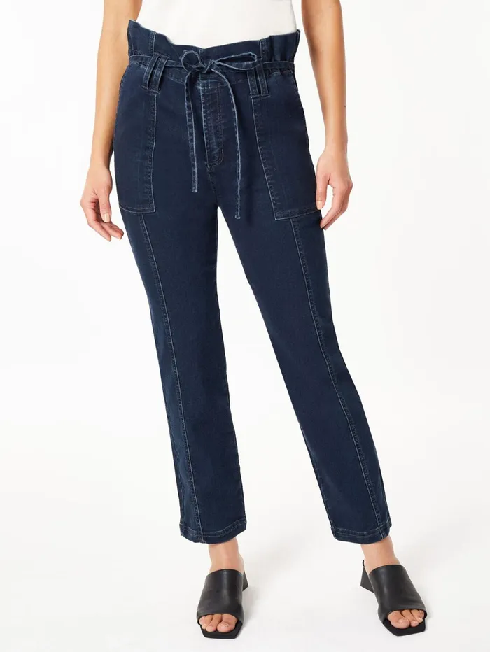 Paper Bag Waist Denim Trouser Westpoint Wash Women Jones New York Denim