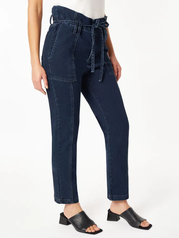 Paper Bag Waist Denim Trouser Westpoint Wash Women Jones New York Denim Paper Bag Waist Denim Trouser Westpoint Wash Women Jones New York Denim