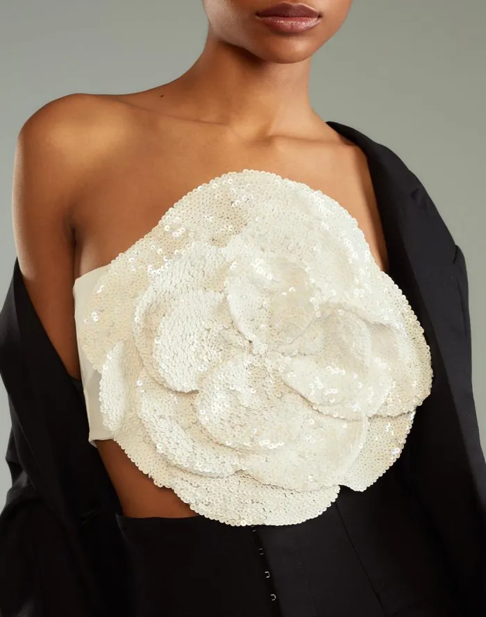 Party Shop Women Cynthia Rowley Sequin Flower Bandeau