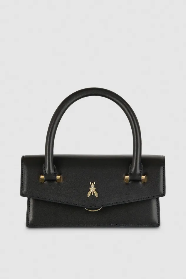 Patrizia Pepe Black Leather Fly Bamby Bag Nero Bags Handbags