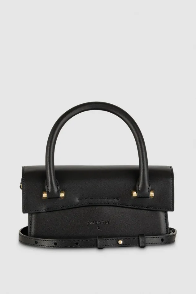 Patrizia Pepe Black Leather Fly Bamby Bag Nero Bags Handbags