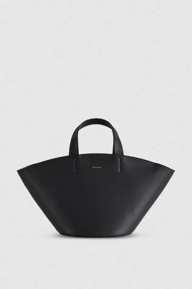 Patrizia Pepe Black Leather Shopper Nero Bags Shoppers