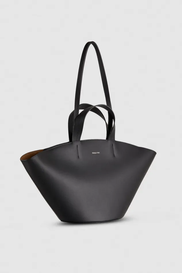 Patrizia Pepe Black Leather Shopper Nero Bags Shoppers