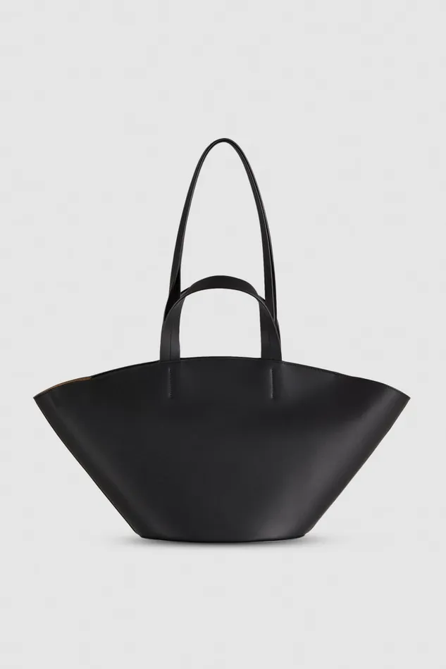 Patrizia Pepe Black Leather Shopper Nero Bags Shoppers