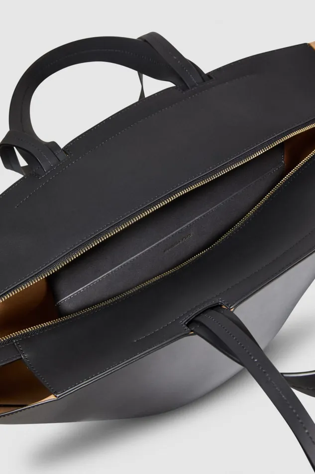 Patrizia Pepe Black Leather Shopper Nero Bags Shoppers