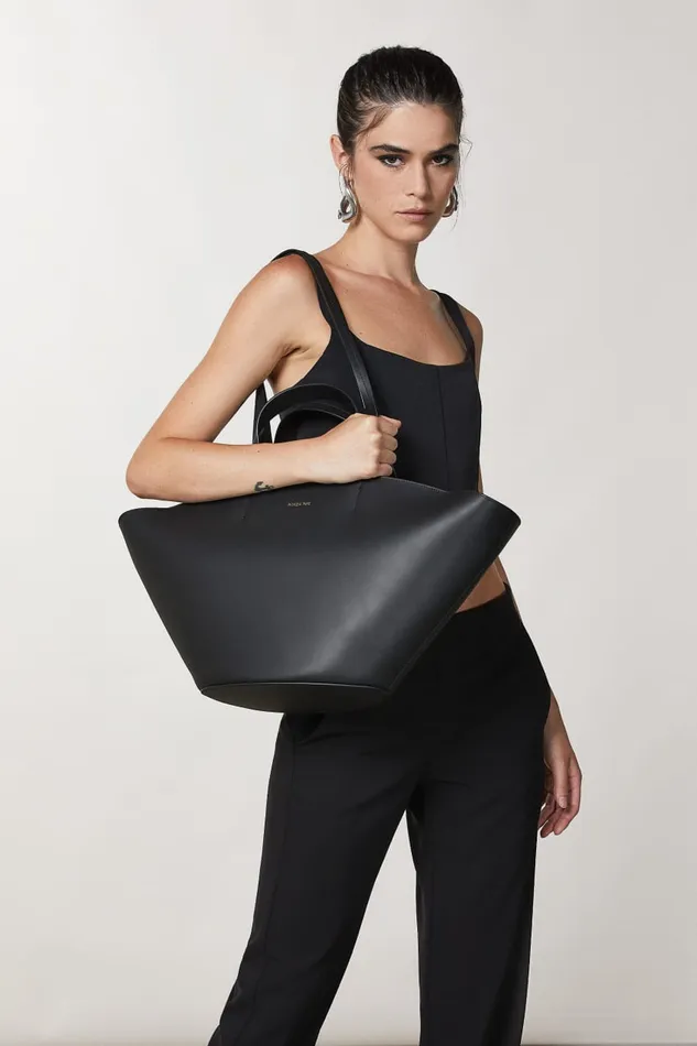 Patrizia Pepe Black Leather Shopper Nero Bags Shoppers