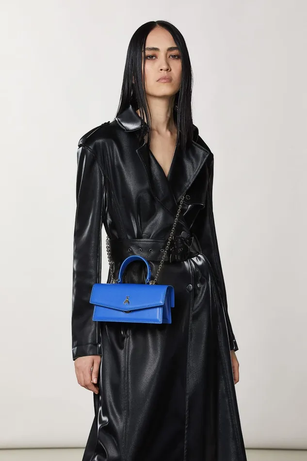 Patrizia Pepe Blue Pantaloni Flare In Tessuto Tecnico Blue Ray Bags Handbags