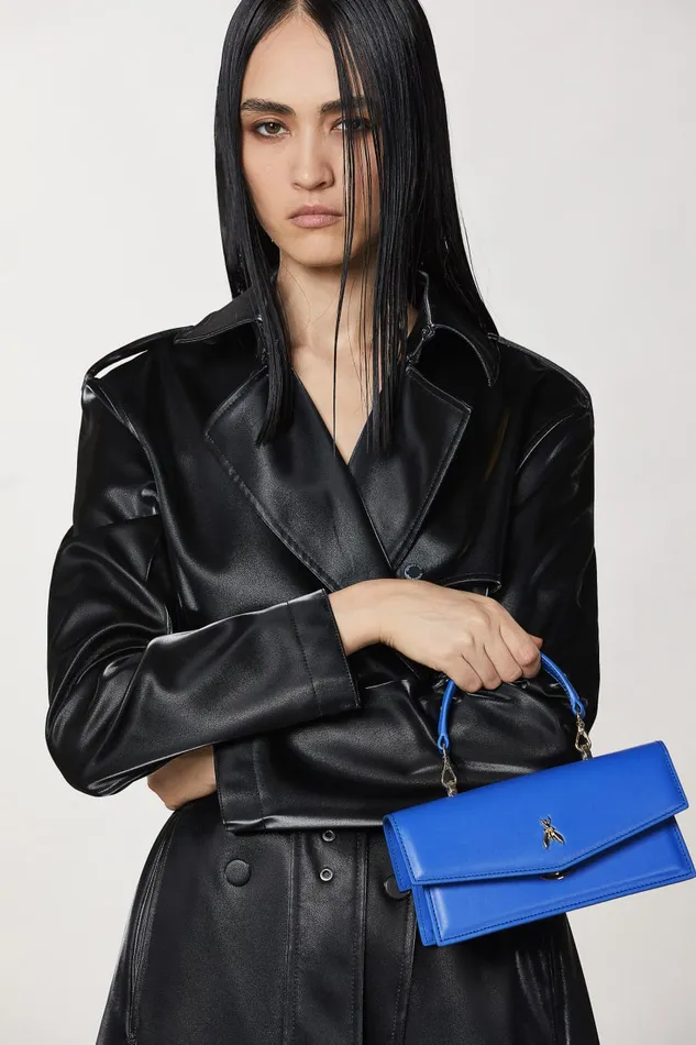 Patrizia Pepe Blue Pantaloni Flare In Tessuto Tecnico Blue Ray Bags Handbags