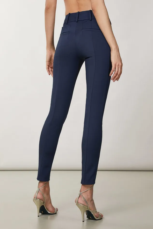 Patrizia Pepe Blue Slim Pants Navy Apparel Slim and Skinny