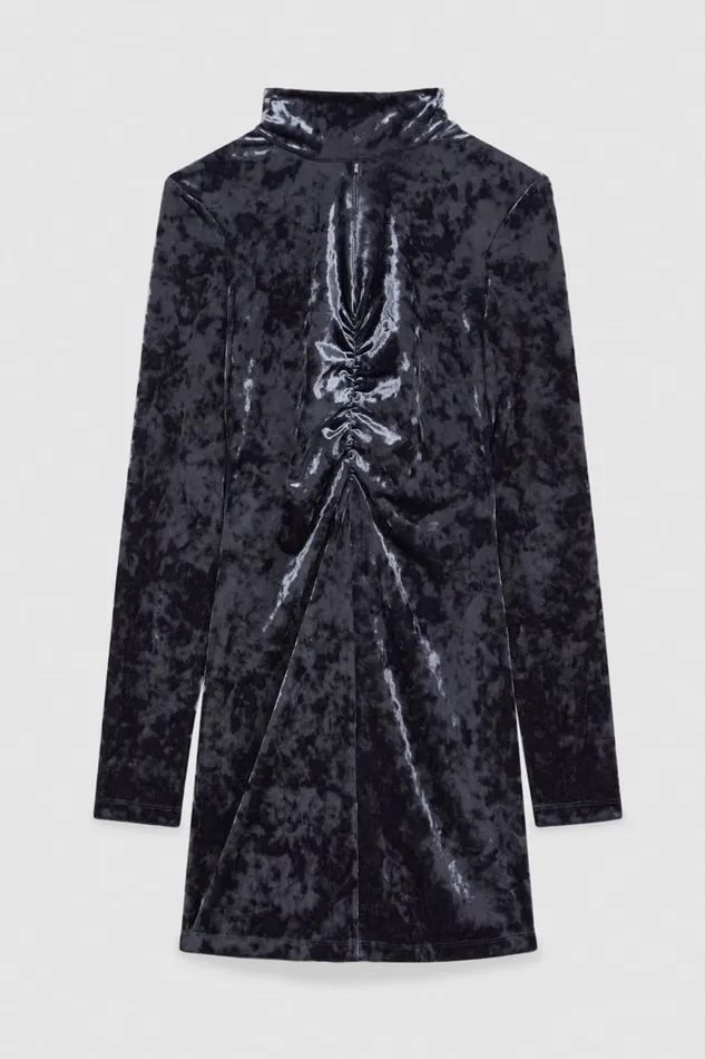Patrizia Pepe Blue Velvet Dress Essential Atmosphere Blue Apparel Mini