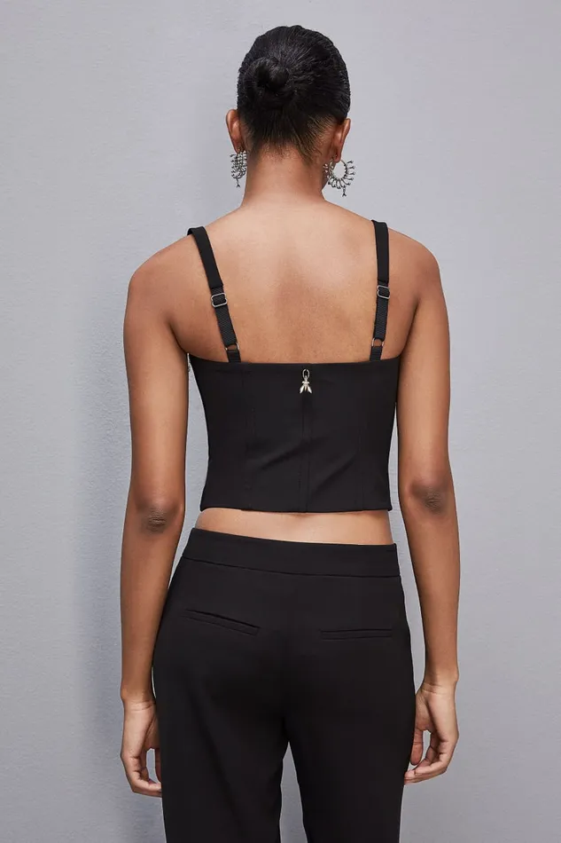 Patrizia Pepe Bustier Top Black Nero Apparel Tops