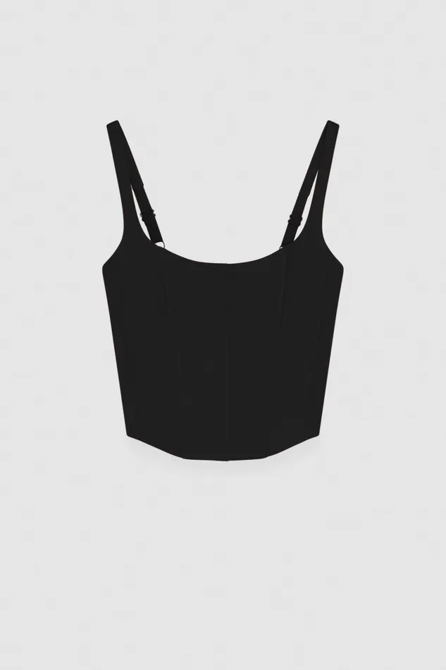 Patrizia Pepe Bustier Top Black Nero Apparel Tops