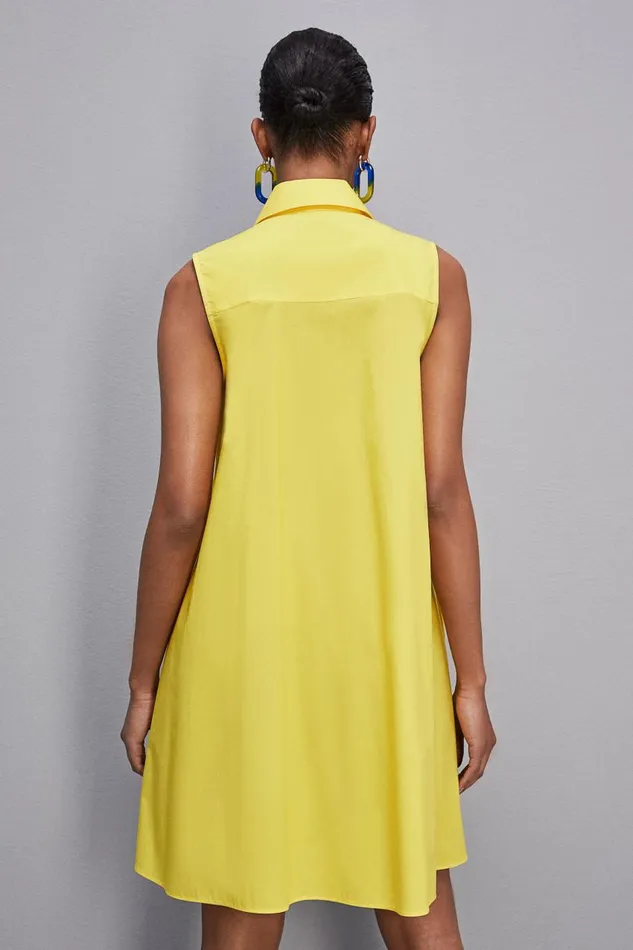 Patrizia Pepe Cotton Chemisier Mini Dress Yellow Dynamic Yellow Apparel Mini