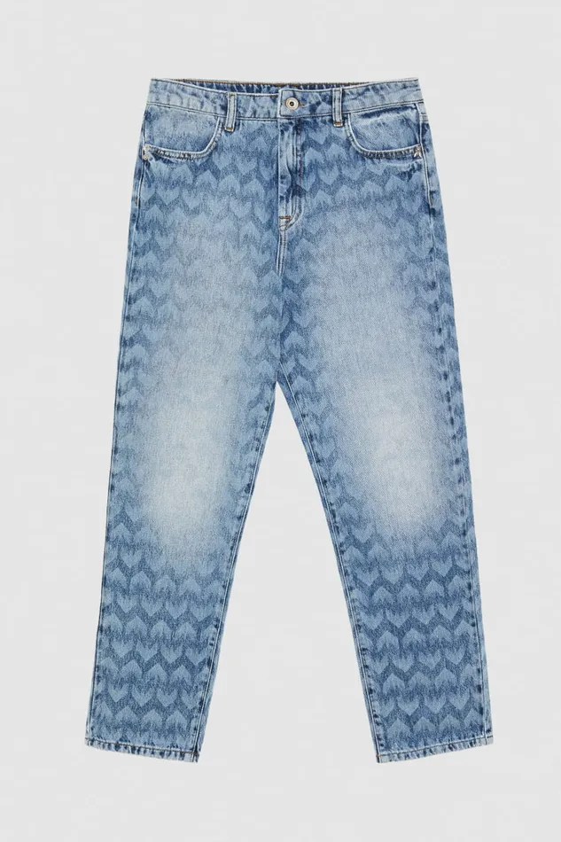 Patrizia Pepe Denim Cigarette Pants Blue Monogram Blue Wash Apparel Jeans