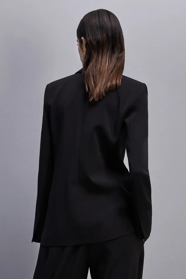 Patrizia Pepe Essential Doublebreasted Jacket Black Nero Apparel Blazers