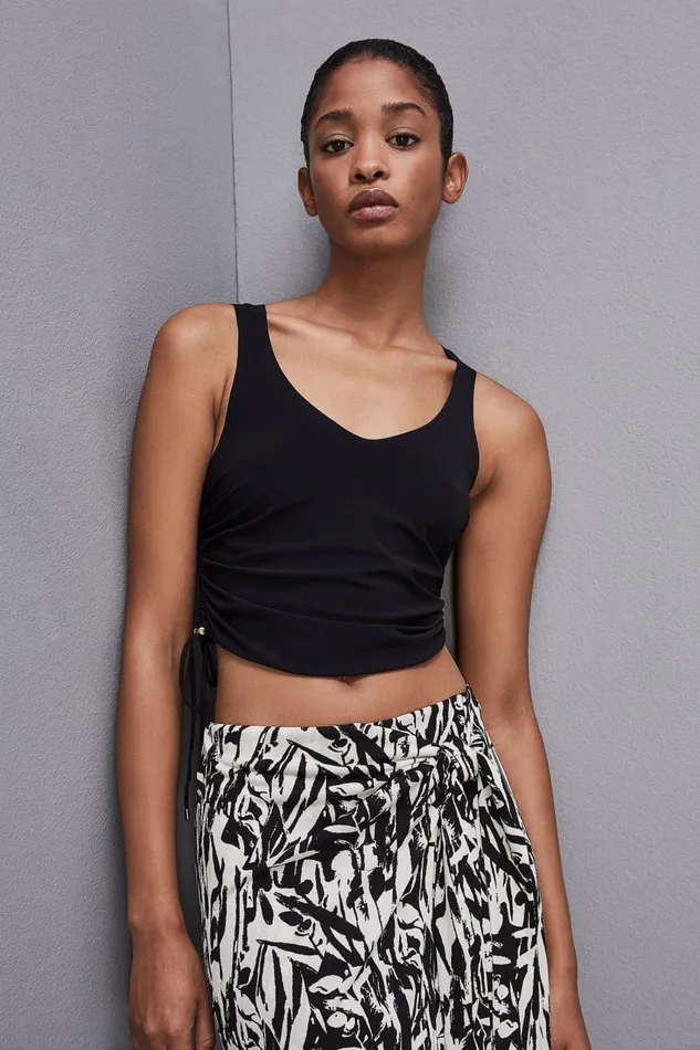 Patrizia Pepe Essential Stretch Jersey Sleeveless Top Black Nero Apparel Tops