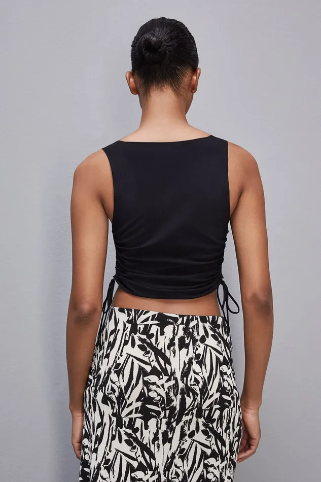 Patrizia Pepe Essential Stretch Jersey Sleeveless Top Black Nero Apparel Tops
