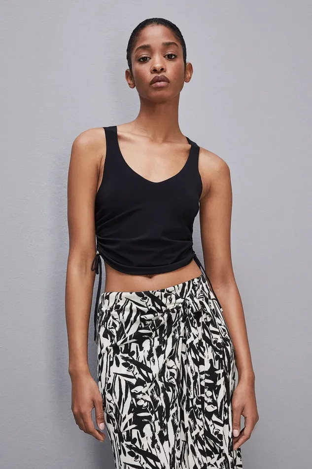 Patrizia Pepe Essential Stretch Jersey Sleeveless Top Black Nero Apparel Tops