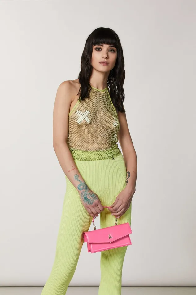 Patrizia Pepe Fly Bamby Leather Pink Fresh Fucsia Bags Handbags