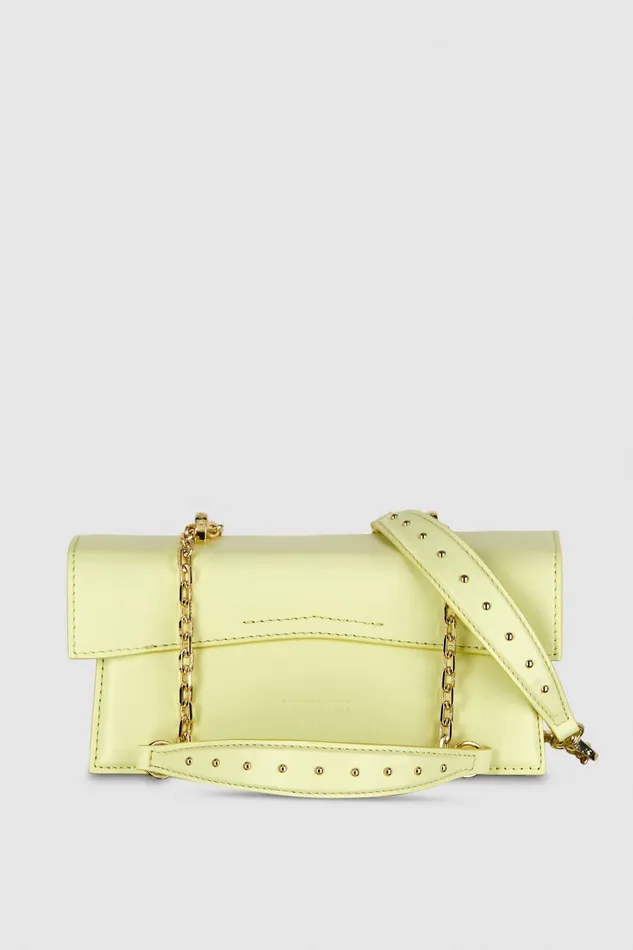 Patrizia Pepe Fly Bamby Leather Yellow Light Sunny Lime Bags Handbags