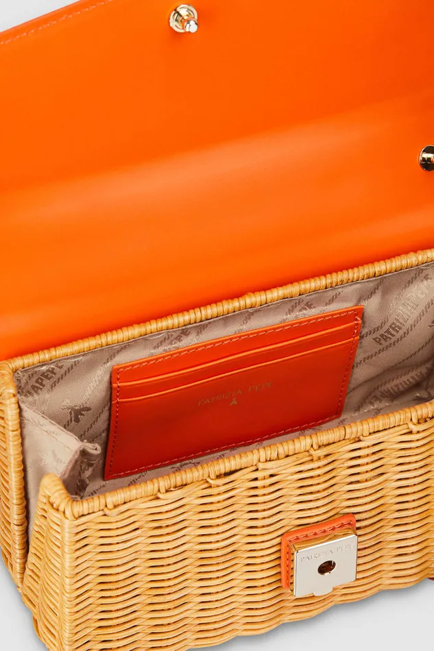 Patrizia Pepe Fly Bamby Orange Sunsetorangenatural Bags Crossbodys