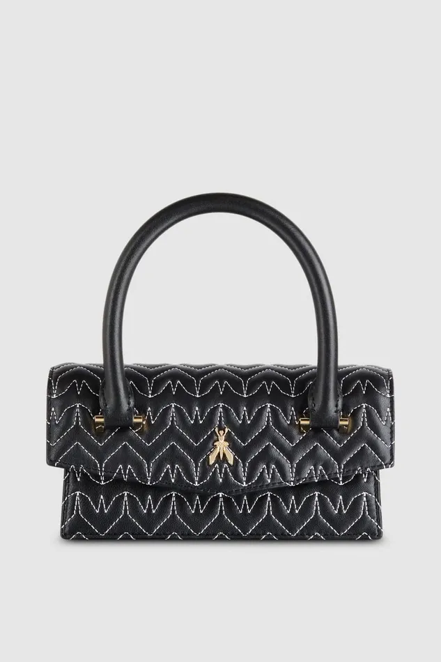 Patrizia Pepe Fly Bamby Quilted Leather Bag Black Black Monogram Bags Handbags