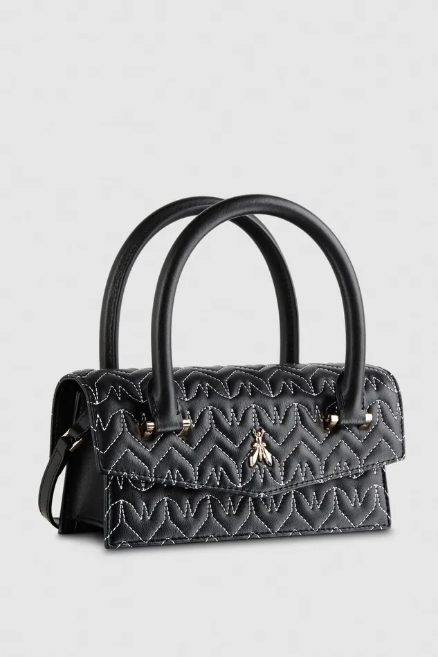 Patrizia Pepe Fly Bamby Quilted Leather Bag Black Black Monogram Bags Handbags