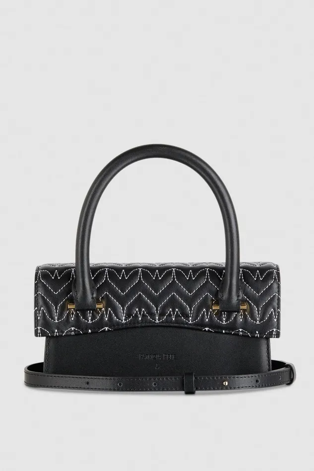 Patrizia Pepe Fly Bamby Quilted Leather Bag Black Black Monogram Bags Handbags