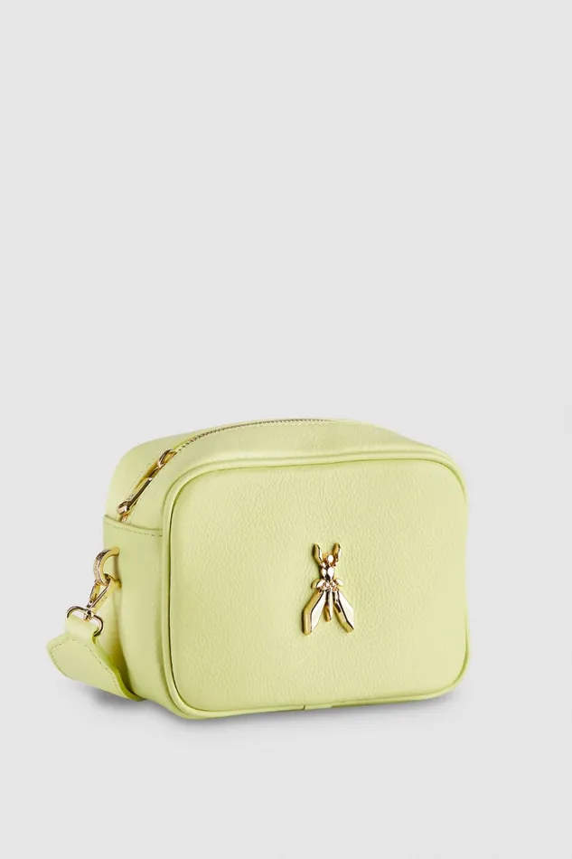 Patrizia Pepe Fly Camera Leather Shoulder Bag Yellow Light Sunny Lime Bags Crossbodys