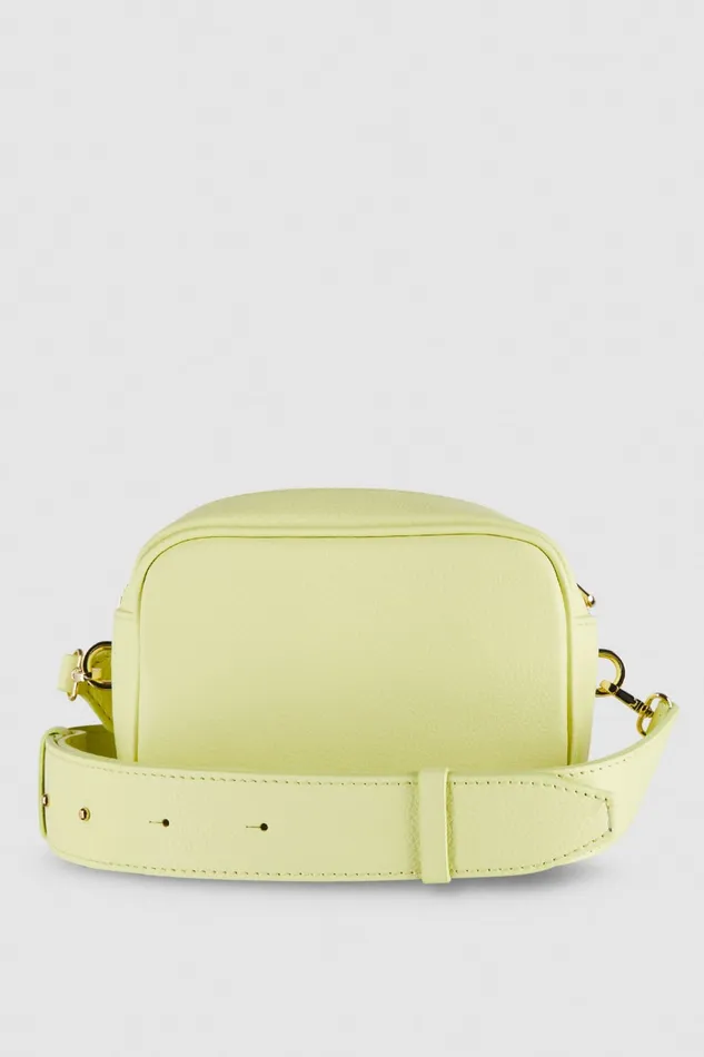Patrizia Pepe Fly Camera Leather Shoulder Bag Yellow Light Sunny Lime Bags Crossbodys