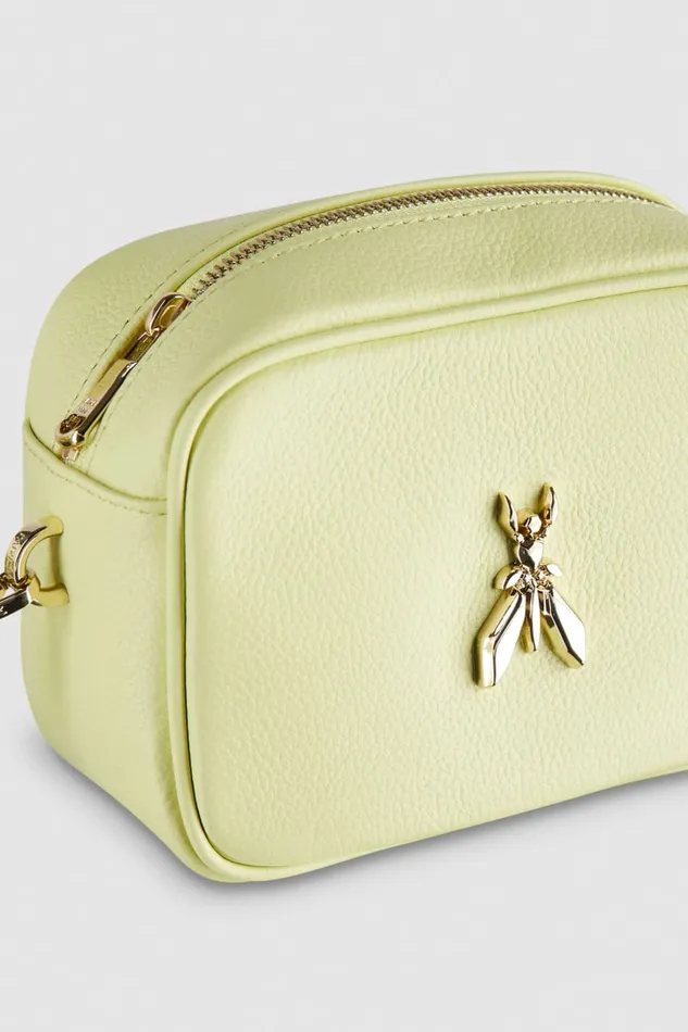 Patrizia Pepe Fly Camera Leather Shoulder Bag Yellow Light Sunny Lime Bags Crossbodys