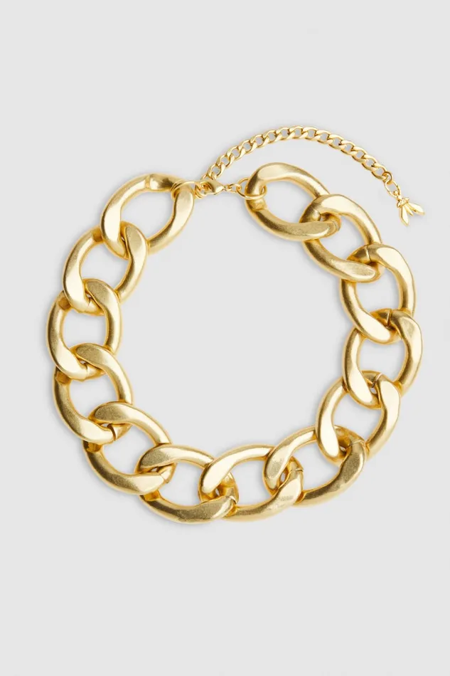 Patrizia Pepe Gold Maxi Chain Necklace Gold Antique Gold Accessories