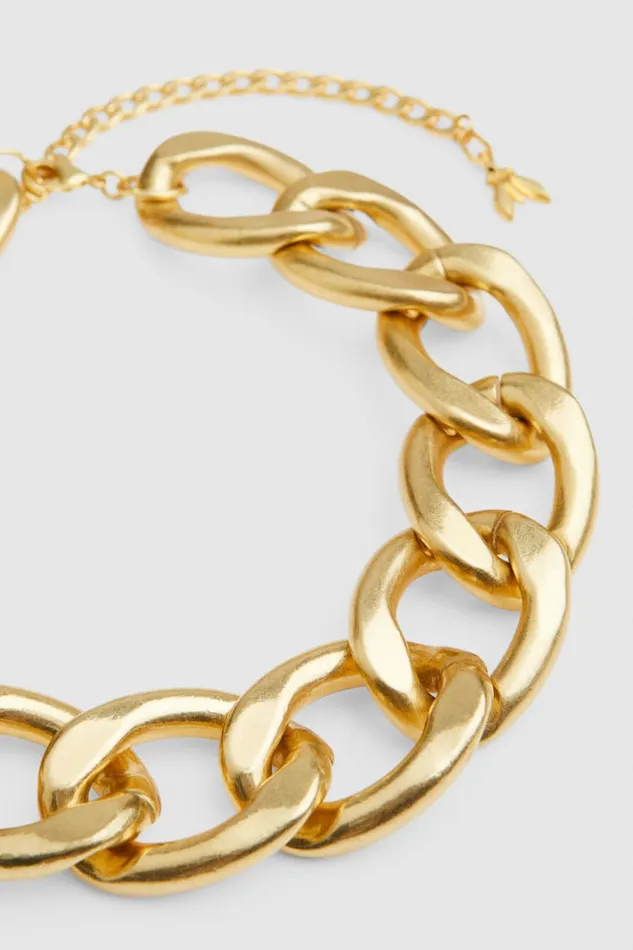Patrizia Pepe Gold Maxi Chain Necklace Gold Antique Gold Accessories