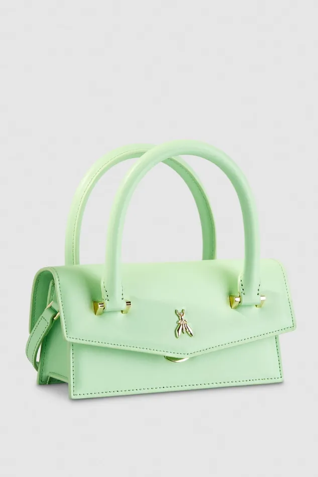 Patrizia Pepe Green Leather Fly Bamby Bag Planet Green Bags Handbags
